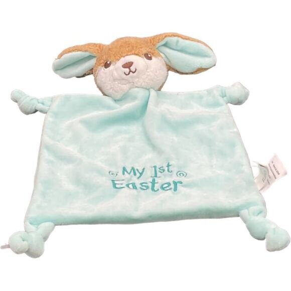 Happy Go Fluffy My 1st Easter Bunny Lovey Soft Baby Blanket Plush Toy Rattle - Picture 3 of 5